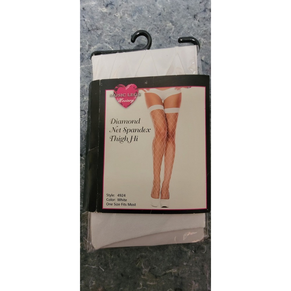 Music Legs Hoisery Diamond Net Spanadex Thigh Hi One Size Fits‎ Most